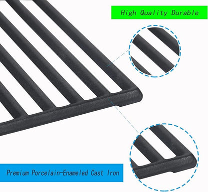 Leship 15 inch Grill Grates Replacement for Weber 7522 Spirit E/S 200 E/S210 Spirit 500 Genesis Silver A, Cast Iron Cooking Grid for 7523 7521 65904 65905 (15 x 11 1/4) 2PCS