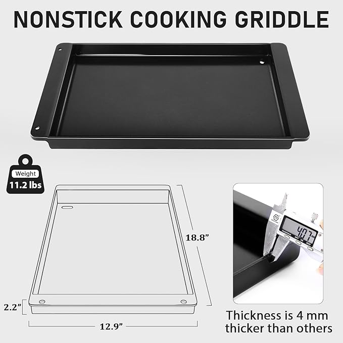 Ceramic Grill Griddle Insert for Weber 7599 Genesis II 300 600 and Genesis 300 2025+, Easy-Check Fit Accessory for Outdoor Cooking or Use