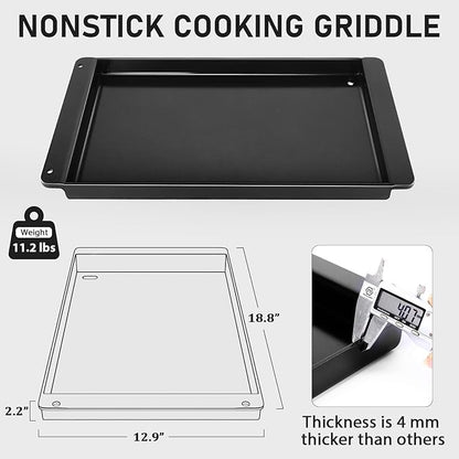 Ceramic Grill Griddle Insert for Weber 7599 Genesis II 300 600 and Genesis 300 2025+, Easy-Check Fit Accessory for Outdoor Cooking or Use