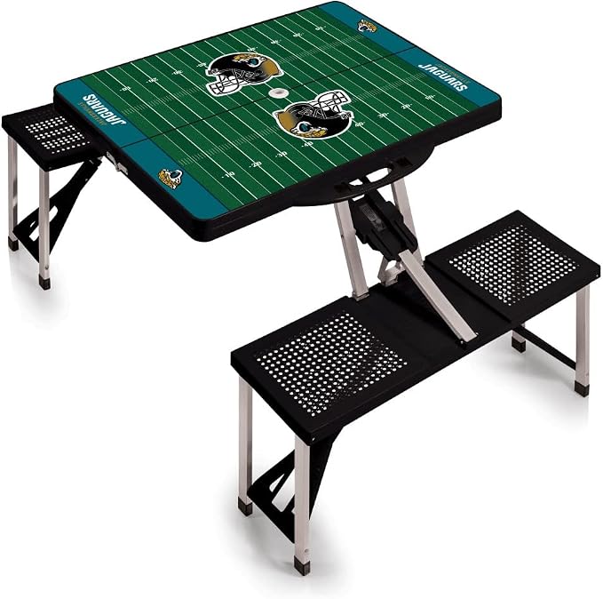 Picnic TIME NFL Football Field Folding Picnic Table, Camping Table, Outdoor Table with Umbrella Hole
