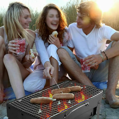Barbecue Charcoal Grill Pull-Out Barbecue Grill, Portable Charcoal Grill, Bbq Tool Kits for Outdoor Courtyard Picnic Camping Tailgating Bbq Small Folding Tabletop Grill