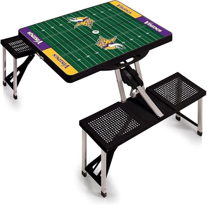 Picnic TIME NFL Football Field Folding Picnic Table, Camping Table, Outdoor Table with Umbrella Hole