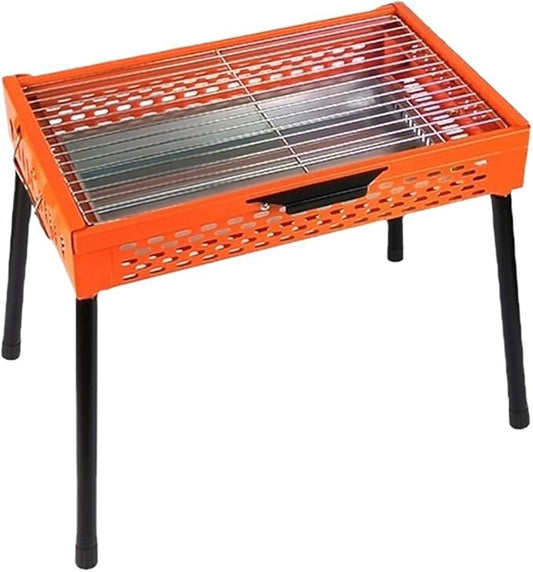 Foldable and Portable Charcoal Grill Portable Barbecue Grills Foldable Metal BBQ For Picnic Outdoor Cooking Heat Resistant