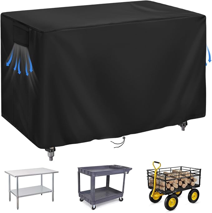 420D Outdoor Prep Table Cover 48 Inch,48''L x 30''W x 35''H,Black | Waterproof Patio Stainless Steel Table Cover, Workbench Covers Waterproof, Picnic BBQ Grill Cart Cover