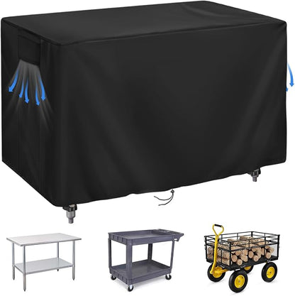 420D Outdoor Prep Table Cover 48 Inch,48''L x 30''W x 35''H,Black | Waterproof Patio Stainless Steel Table Cover, Workbench Covers Waterproof, Picnic BBQ Grill Cart Cover