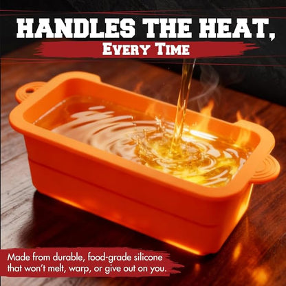 Kitchen perfection 2 Reusable Silicone Grease Cup Liners for Blackstone Griddle Grill - Fits 36 28 22 17 - Drip Catcher Tray Pans - A Must Have Blackstone Accessories for Easy Cleaning