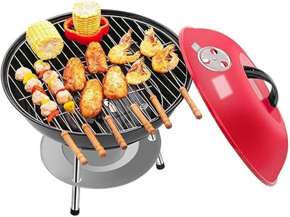 Round Barbecue Grill, Charcoal Portable Small Outdoor Mini