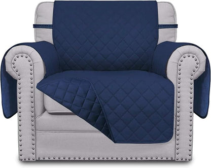 Easy-Going Chair Sofa Slipcover Reversible Sofa Cover Water Resistant Couch Cover Furniture Protector Cover with Elastic Straps for Pets Kids Children Dog Cat (Chair, Navy/Navy) | Machine Washable Slipcover For Dogs, Water Resistant Furniture Mat For L...