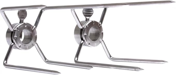 Fire Magic Rotisserie Meat Forks 3613, Set of 2 Heavy Duty Gas Grill Rotisserie Kit Spit Prong, Nickel Plated, Fits Elite, Monarch, Regal I and Regal II BBQ Grills