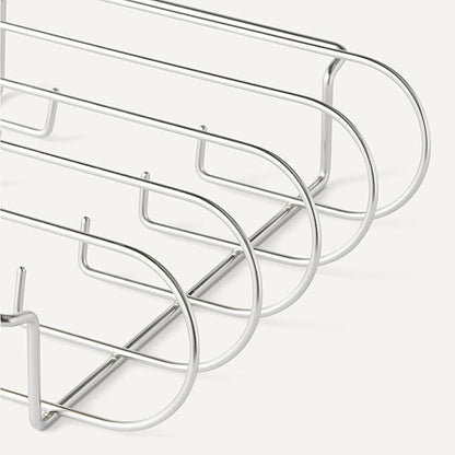 Amazon Basics Stainless Steel Rib Rack for Smoking and Grilling, Holds up to 4 Full Racks, Dishwasher-Safe BBQ Accessory, Silver, 1-Pack