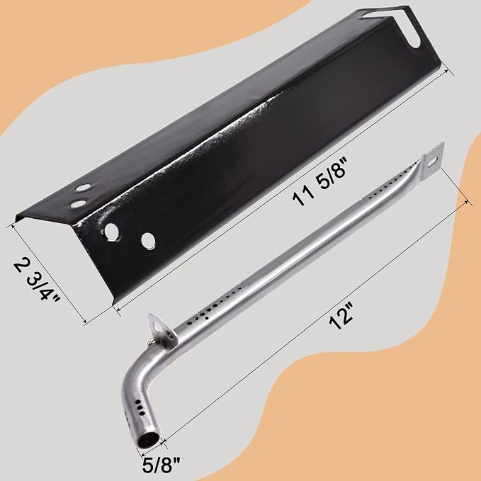 Expert Grill XG10-101-002-02 3-Burner Gas Grill Parts - 3-Pack Heat Plates and Burner Tubes