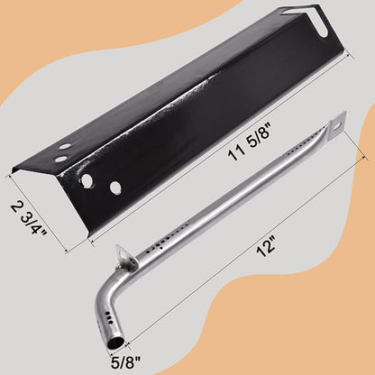 Expert Grill XG10-101-002-02 3-Burner Gas Grill Parts - 3-Pack Heat Plates and Burner Tubes