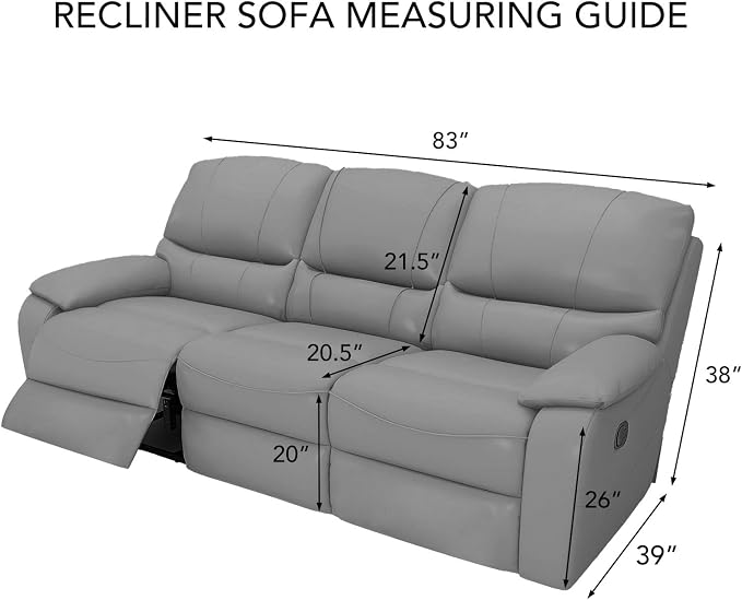PureFit Super Stretch 3 Seats Recliner Sofa Couch Cover with Pocket | Non Slip Soft Sofa Slipcover, Washable Spandex Reclining Furniture Protector for Kids, Pets (Recliner Sofa, Black)