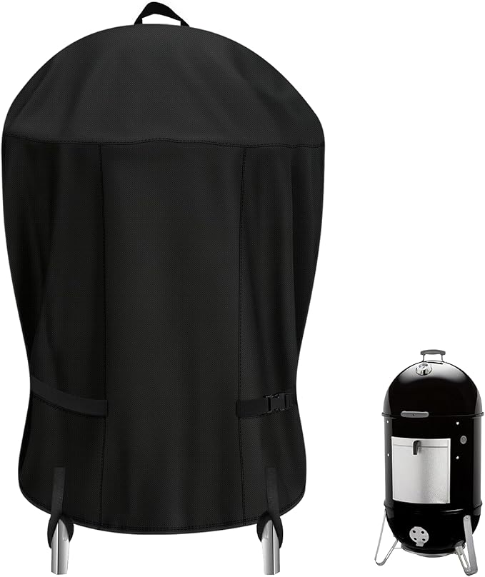 Smoker Grill Cover for Weber Smokey 18 inch,Waterproof Heavy Duty Charcoal Smoker Cover,Round Grill Cover for Most Charcoal Grill