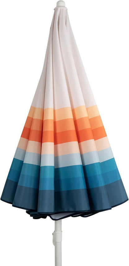 PICNIC TIME 5.5 Ft Portable Beach Umbrella, Lightweight UV Protection Sunshade with Tilt Pole & Carry Bag, Outdoor Canopy Umbrella for Beach, Sand, Pool, Patio, Camping, Travel, or Backyard Shade, (Phoenix Stripe)