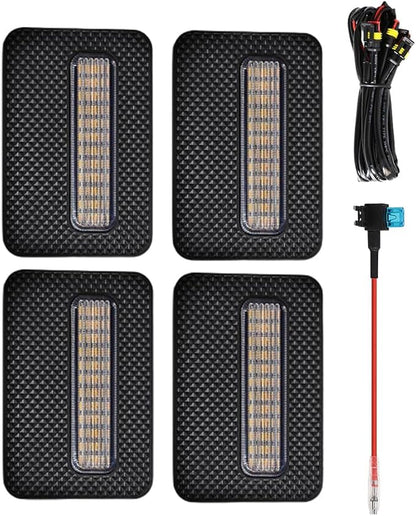 4 LED Grille Lights with Wire Harness and Fuse, LED Front Grill Light, Compatible with Toyota Tacoma SR/SR5 2024-2026, 1 Set (Clear Cover)