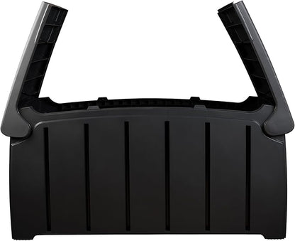 Ward Strata Products 85 Gallon (321L) Outdoor Storage Organization Bin, Patio Deck Box with Dual Door Lid for Garden, Pool, & Furniture Accessories, Black