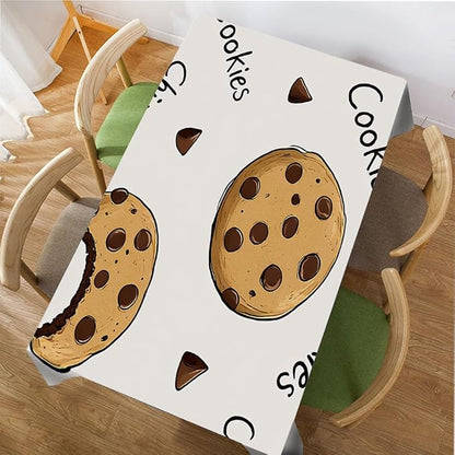 Moslion Cookies Tablecloth 60x90 Inch Chocolate Rectangle Tablecloth for Picnic BBQ Kitchen