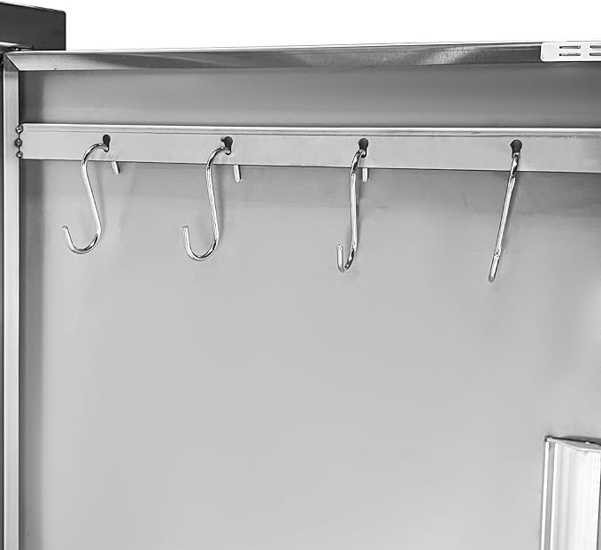Outdoor Kitchen Door 39" W x 26" H Stainless Steel BBQ Double Access Door Flush Mount Vertical Wall Doors with Handle and Hooks Suitable for Grilling Station Outside Cabinet Outdoor Kitchen