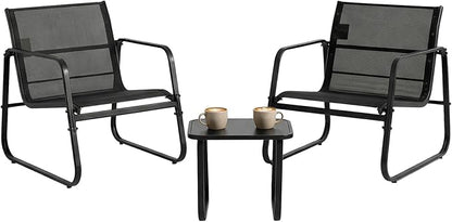 DUMOS 3 Piece Patio Furniture Set，Outdoor Patio Furniture Set with Table, Patio Sectional Bistro Sets for Lawn, Garden, Balcony, Poolside