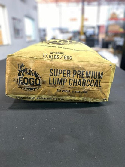 FOGO Premium Hardwood Lump Charcoal, Natural Large Sized Lump Charcoal, 17.6 Pound Bag and FOGO Fogostarters Natural Fire Starters, 30 Count Box, Bundle