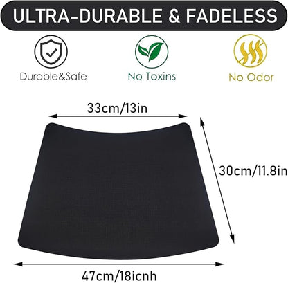 Round Table Placemats Set of 4, Faux Leather Wedge Shape Place Mats Heat Resistant Wipeable Washable Table Mats, Heavy Duty Kitchen Dining Mats(Black)