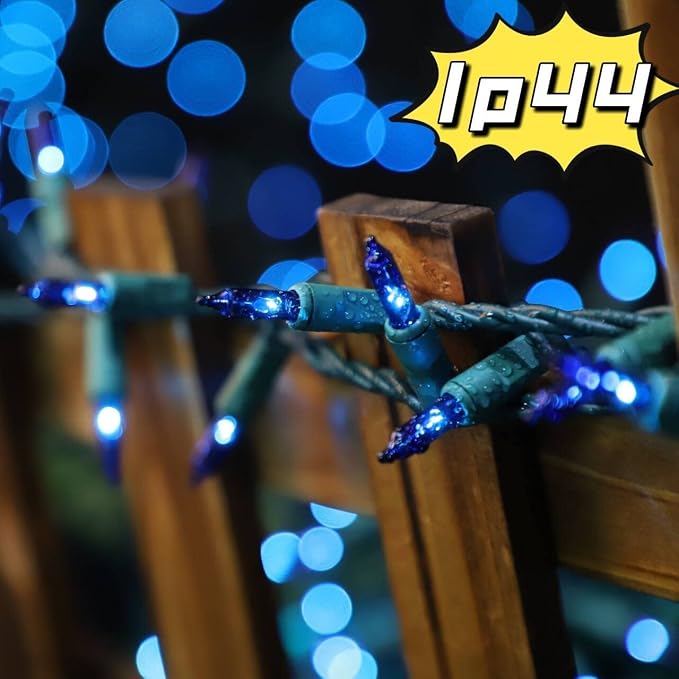 Super-Bright Extendable Blue Christmas Lights Decoration 150Lights 31.9ft UL Certified Mini Bulb String Lights Set for Outdoor Christmas Tree Garden Holiday Party Patio Wedding Garland Decor