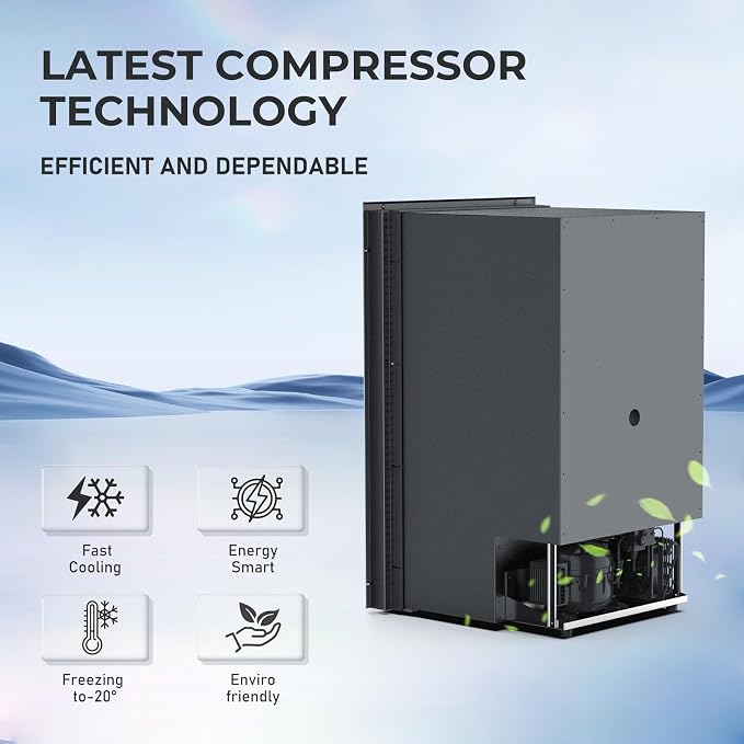 2.3 Cu.Ft Portable Refrigerator with True Freezer -4°F | 12V/24V DC & 110V AC, APP Control, Energy Star Certified, Compact Refrigerator for RV, Camper, Truck, Boat, Apartment