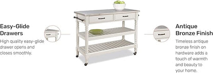 Homestyles General Line Off-White Mobile Kitchen Cart