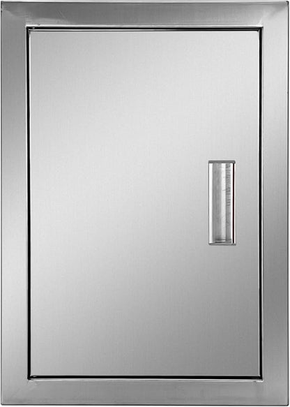 Outdoor Kitchen Door 14" W x 20" H Stainless Steel BBQ Single Access Door Flush Mount Vertical Wall Doors with Handle Suitable for Grilling Station Outside Cabinet Outdoor Kitchen