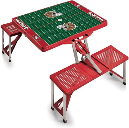 Picnic TIME NFL Football Field Folding Picnic Table, Camping Table, Outdoor Table with Umbrella Hole