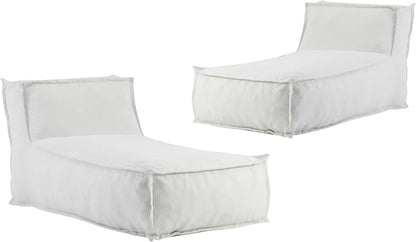 Merax Outdoor Bean Bag Chairs, 61" L Lounger Chair for Adults Bean Bag Couch Sofa with Memory Foam Filled for Patio Pool Balcony & Desk, Water-Repellence Fabric Outside Beanbag Chair, Light Grey