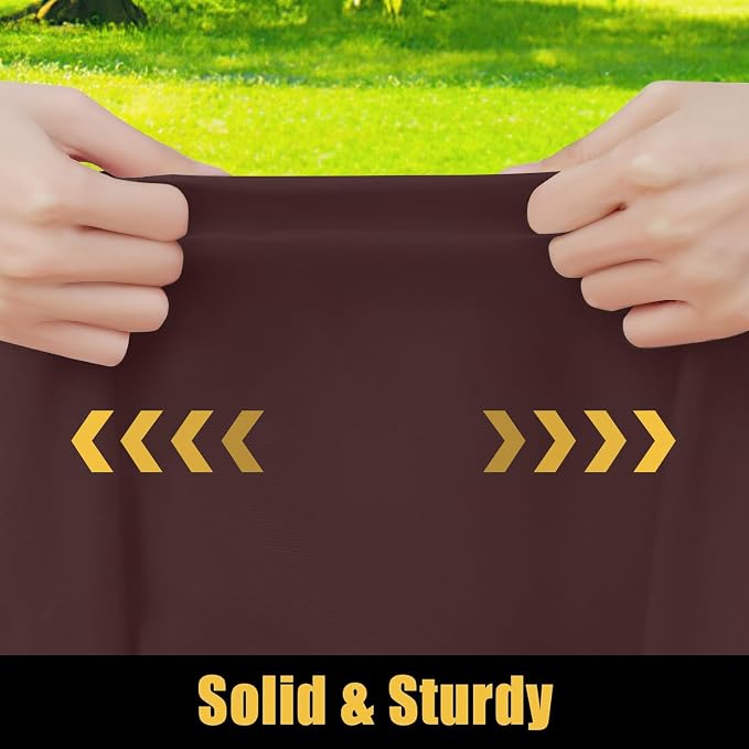 Smiry Rectangle Picnic Table Cloth, Waterproof Elastic Fitted Tablecloths for 8 Foot Tables, Washable Polyester Table Cover for Camping, Indoor and Outdoor (Coffee, 30"x96")