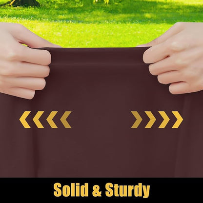 Smiry Rectangle Picnic Table Cloth, Waterproof Elastic Fitted Tablecloths for 8 Foot Tables, Washable Polyester Table Cover for Camping, Indoor and Outdoor (Coffee, 30"x96")
