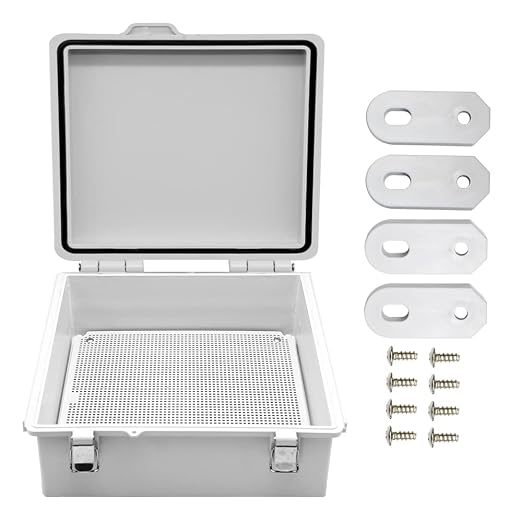 Large Hinged Cover Junction Box with Mounting Plate, Project Boxes Waterproof DIY Outdoor Electrical Enclosure, Low Voltage ABS Dustproof Case 13×13×5.1 inch(330×330×130mm)