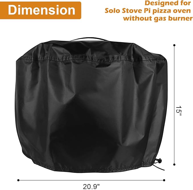 21 Inch Pizza Oven Cover for Solo Stove Pi Pizza Oven Without Gas Burner | 21x21x15,Waterproof Dustproof Heavy Duty Oxford Fabric,for Solo Stove Pi Prime Pizza Gas Propane Oven Outdoor