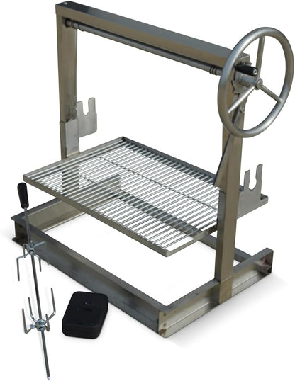 Firebuggz Santa Maria Grill with Adjustable Rotisserie Kit for Outdoor BBQ