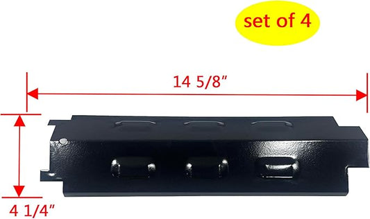 Parts DP131 (4-pack) 14 5/8" x 4 1/4" Porcelain Steel Heat Plates Replacement for Charbroil, Master Chef, Thermos, Master Forge, Brinkmann, Savor Pro, Grill King, Kmart Gas Grill