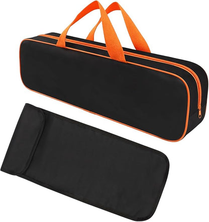 Grill Tool Storage Bag, BBQ Utensil Organizer Carry Case with Skewer Holder, Heavy Duty Grill Accessory Tools Storage for Outdoor Grilling Camping, Hold BBQ Tools up to 16"(Color:Black)