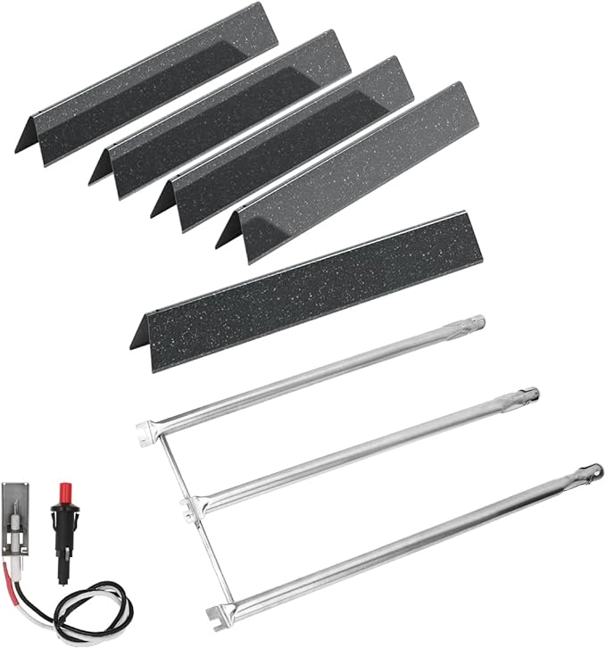 SafBbcue Grill Parts Kits for Weber Spirit 300 700 900 Genesis Silver/Gold B/C Gas Grills,7536 Flavorizer Bars&65945 Burner Tube& 7508 Igniter for Weber Spirit Genesis E310 with Side Mounted Control