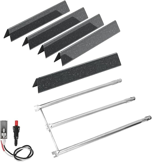 SafBbcue Grill Parts Kits for Weber Spirit 300 700 900 Genesis Silver/Gold B/C Gas Grills,7536 Flavorizer Bars&65945 Burner Tube& 7508 Igniter for Weber Spirit Genesis E310 with Side Mounted Control