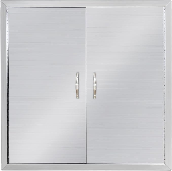 Outdoor Kitchen Doors 24" W x 24" H, Stainless Steel BBQ Access Doors, Flush Mount BBQ Door for Outside Kitchen Grilling Station, Barbeque Oven Island, Storage Cabinet Door