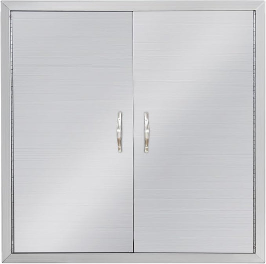Outdoor Kitchen Doors 24" W x 24" H, Stainless Steel BBQ Access Doors, Flush Mount BBQ Door for Outside Kitchen Grilling Station, Barbeque Oven Island, Storage Cabinet Door