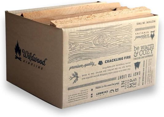 Wildwood Grilling Kiln-Dried Cedar Wood Kindling - Medium Hearth Box - Perfect for Indoor Fireplaces, BBQ Grills, Outdoor Fire-pits, Pizza Ovens & Smokeless Fire Pits