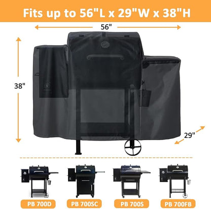Grill Cover for Pit Boss 700FB, 700D, 700S, 700SC Wood Pellet Series Grills, Replace for Pit Boss 73701, 600D Heavy Duty Waterproof Fade Resistant Grill Cover for Pitboss