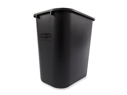 Rubbermaid Commercial Products Resin Wastebasket/Trash Can, 7-Gallon/28-Quart, Black, Plastic, for Bedroom/Bathroom/Office, Fits Under Desk/Sink/Cabinet