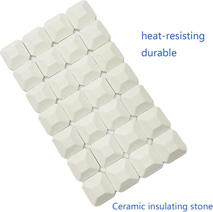 16-7/8" Stainless Steel Heat Plate, Coal Tray Ceramic Coal Ceramic Briquettes Replacement Parts for Lynx 27" 30" 36" 42" 48" 54" CS30, L27, L30, L30PSP, L36, L42, L54, L54PS, LBQ36, LBQ48 Gas grill