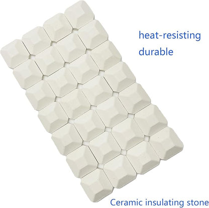 16-7/8" Stainless Steel Heat Plate, Coal Tray Ceramic Coal Ceramic Briquettes Replacement Parts for Lynx 27" 30" 36" 42" 48" 54" CS30, L27, L30, L30PSP, L36, L42, L54, L54PS, LBQ36, LBQ48 Gas grill