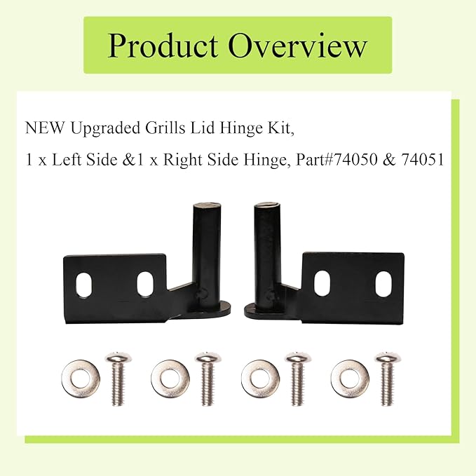 74050 & 74051 Grills Lid Hinge Kit Compatible with Traeger Grills, Traeger Pellet Grills, Includes Left Side & Right Side Hinge/ (Lid Hinge Kit KIT0001)