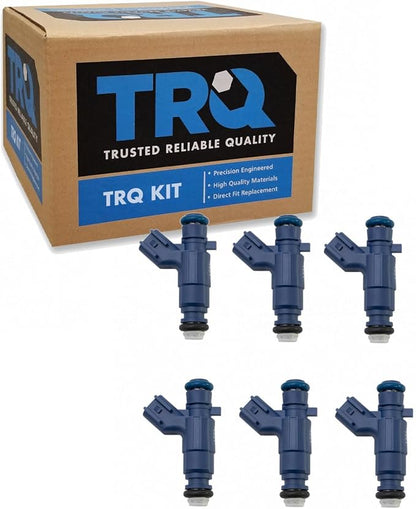 TRQ Fuel Injector Set | For 2007-2009 Cadillac CTS SRX 2007 STS 2008-2012 Malibu Pontiac G6 G8 Torrent Saturn Aura 2009-2010 Suzuki Grand Vitara XL-7